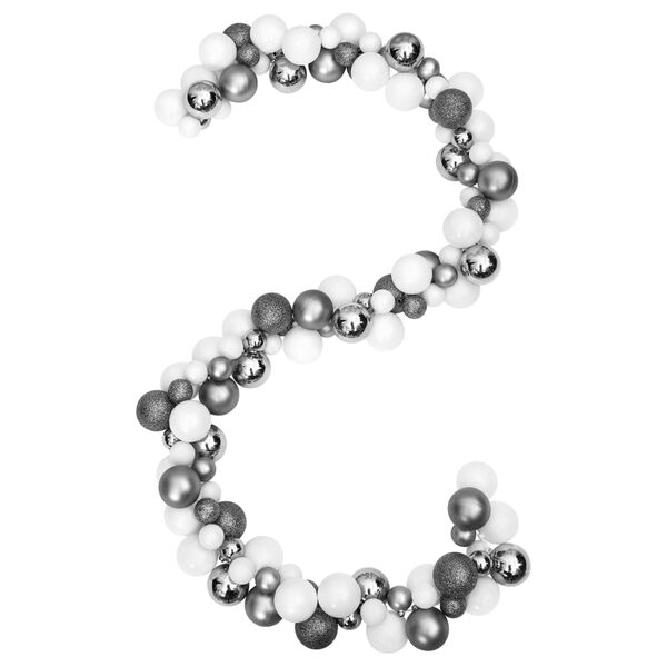 vidaXL Girlang julkulor vit och grå 175 cm polystyren