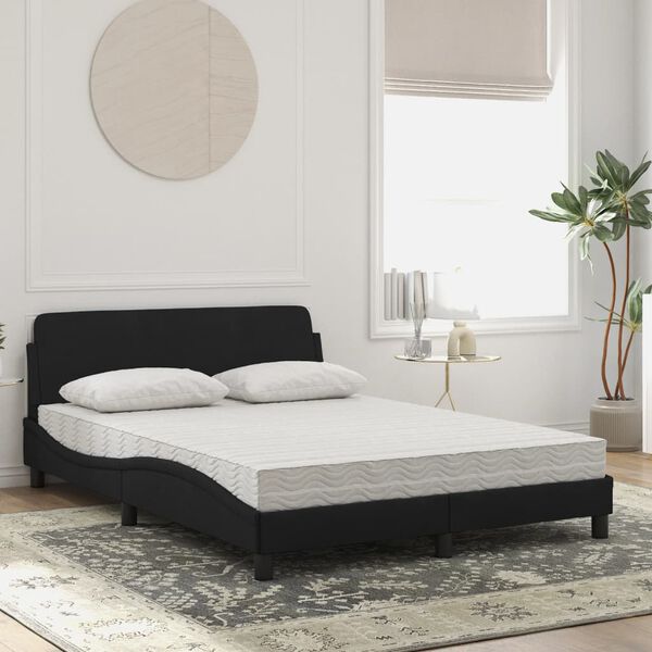 vidaXL Bed with Mattress "Dover" Black 120x200 cm Velvet