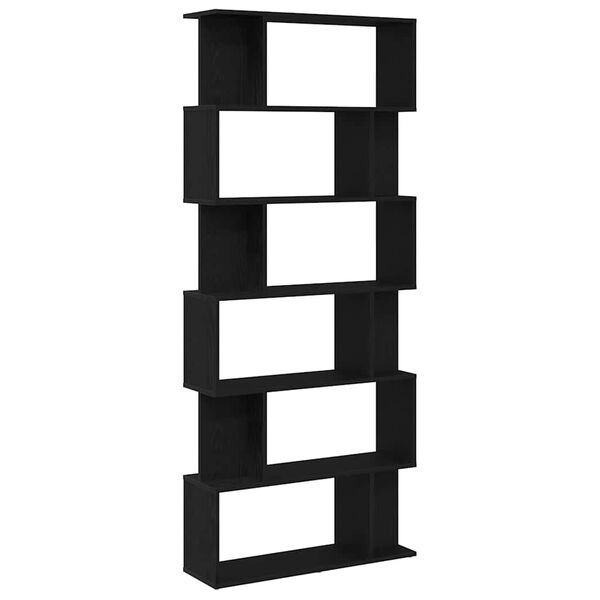 vidaXL Bokhylla svart ek 80x24x190,5 cm konstruerat tr&auml;