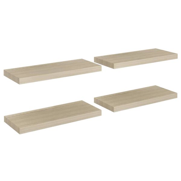 vidaXL Svävande vägghyllor 4 st ek 60x23,5x3,8 cm MDF