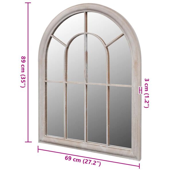 vidaXL Spegel med lantlig design inom-/utomhus 69x89 cm