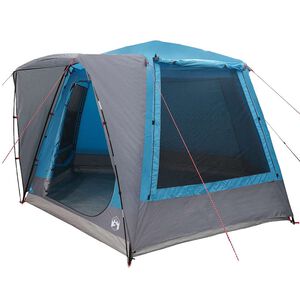 vidaXL Campingt&auml;lt Stuga med tak Bl&aring; 420 x 420 x 227 cm Polyester