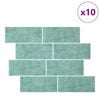 vidaXL Subwaytile 10 pcs Grågrön 29.4 x 21.4 cm Polyuretan och PET
