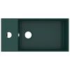 vidaXL Handfat med bräddavlopp keramik mörkgrön
