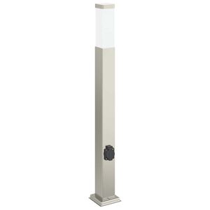 vidaXL Pollare med uttag 80 cm rostfritt st&aring;l IP44