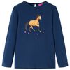 T-shirt med l&aring;nga &auml;rmar f&ouml;r barn marinbl&aring; 104