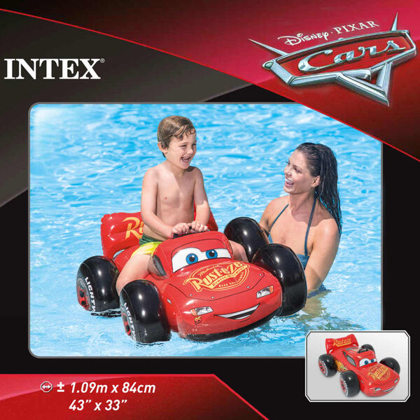 Intex Cars Uppbl&aring;sbar poolleksak r&ouml;d 84x109x41 cm