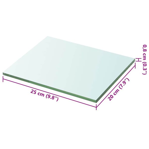 vidaXL Hyllplan glas genomskinlig 20x25 cm