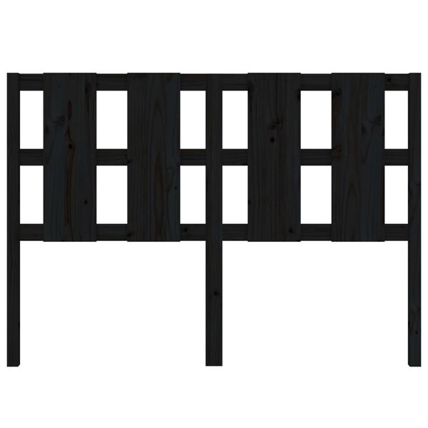 vidaXL Sänggavel svart 125,5x4x100 cm massiv furu