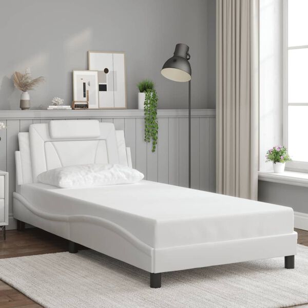 vidaXL Bed Frame "Viana" with LED without Mattress White 100x203 cm