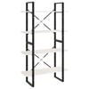 vidaXL Bokhylla 4 hyllplan vit 80x30x140 cm massiv furu