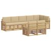 vidaXL Utomhussoffset 8 st Vit och Beige Polyester