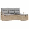 vidaXL Soffset 4 st 4-Antal sittplatser Beige och Ljusgr&aring; konstrotting