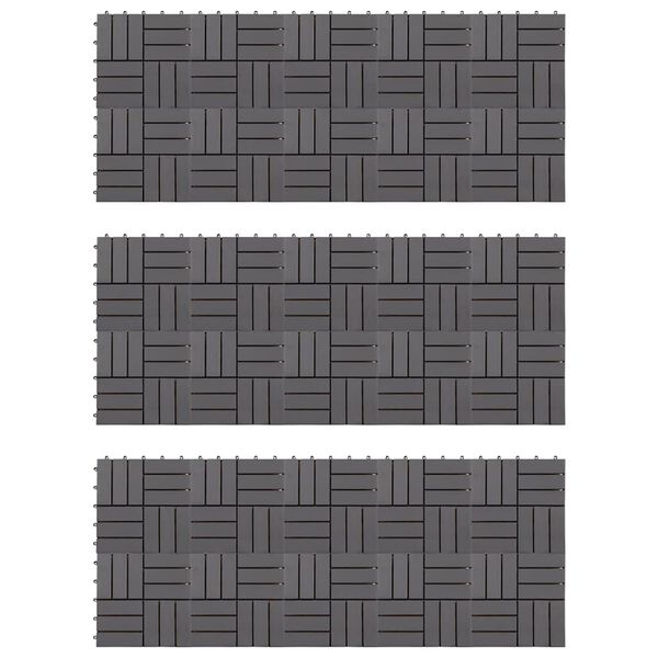 vidaXL Trall 30 st gr&aring; 30x30 cm massivt akaciatr&auml;