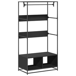 vidaXL Garderob svart 90x50x180 cm konstruerat tr&auml;