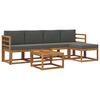 vidaXL Utomhussoffset 6 pcs Naturlig och Antracit Massivt Akaciatr&auml;