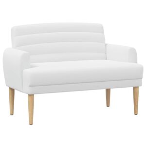 vidaXL Loveseat med knapprapport Vit 116 x 67 x 80 cm Tyg