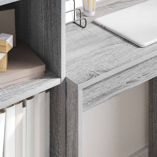 vidaXL Skrivbord med låda 2 pcs Grå Sonoma