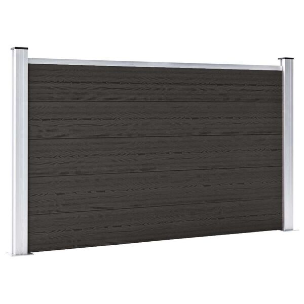 vidaXL Staketpanel WPC 180x105 cm svart