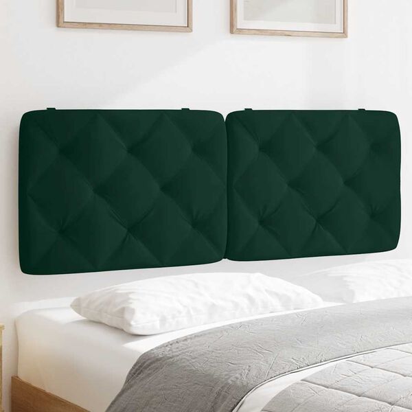vidaXL Headboard Cushion Dark Green 140 cm Velvet