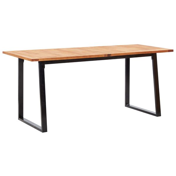 vidaXL Matgrupp för trädgården 7 delar konstrotting och akaciaträ grå