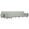 vidaXL L-formad b&auml;ddsoffa ljusgr&aring; 275x140x70 cm sammet