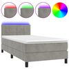 vidaXL Res&aring;rs&auml;ng med madrass och LED ljusgr&aring; 90x200 cm sammet