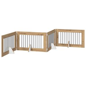 vidaXL F&auml;llbar hundgrind med stativ 4 st Artisan-ek 401 cm
