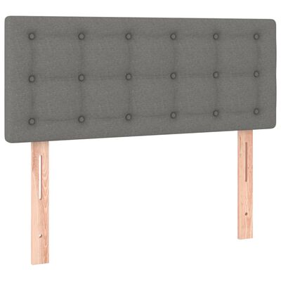 vidaXL Ramsäng med madrass & LED mörkgrå 100x200 cm tyg