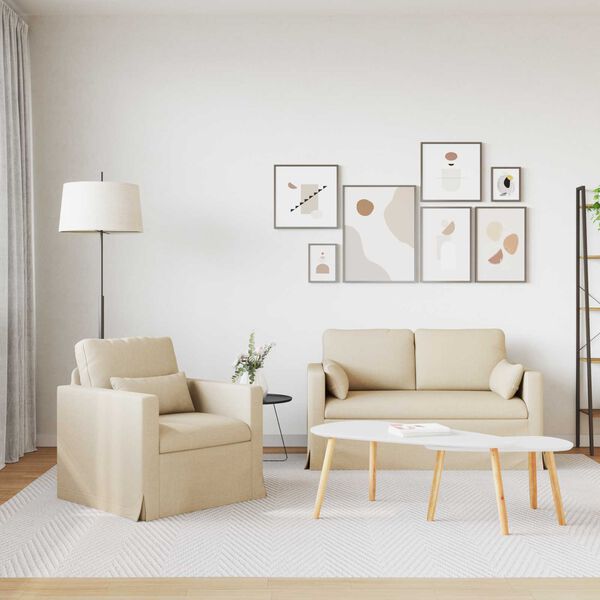 vidaXL Soffa 2 pcs Kr&auml;m