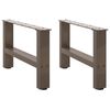 vidaXL Soffbordsben naturst&aring;l 2 st 50x(30-31) cm st&aring;l