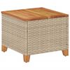vidaXL Tr&auml;dg&aring;rdsbord beige 45x45x37 cm konstrotting akaciatr&auml;