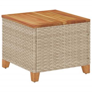 vidaXL Tr&auml;dg&aring;rdsbord beige 45x45x37 cm konstrotting akaciatr&auml;