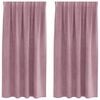 vidaXL Mörkläggningsgardiner 2 pcs Mörkrosa 140 x 175 cm Sammet