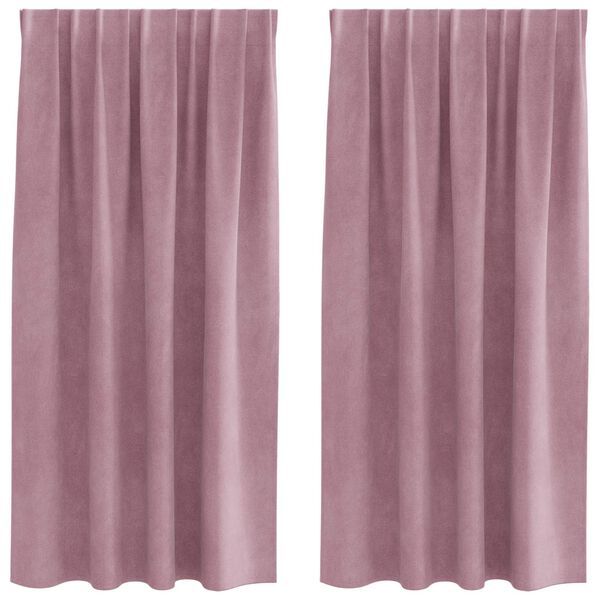 vidaXL Mörkläggningsgardiner 2 pcs Mörkrosa 140 x 175 cm Sammet