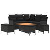 vidaXL M&ouml;belset 7 st Svart PE Rattan