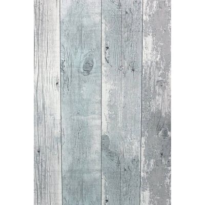 Tophic Tapet Wooden Planks grå och blå
