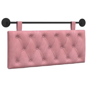 vidaXL H&auml;ngande Huvudgavel V&auml;ggmonterad Rosa 110 x 55 x 7 cm Sammet