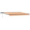 vidaXL Manuell markisram med LED-lampor Gul, Orange, Antracit 4 &times; 3 m