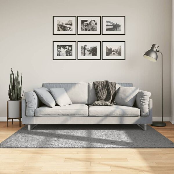 vidaXL Ryamatta PAMPLONA l&aring;ng lugg modern gr&aring; 120x170 cm