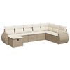 vidaXL Matgrupp f&ouml;r tr&auml;dg&aring;rden med dynor 8 delar beige konstrotting