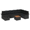 vidaXL Tr&auml;dg&aring;rdsoffset 9 st Svart Poly rattan