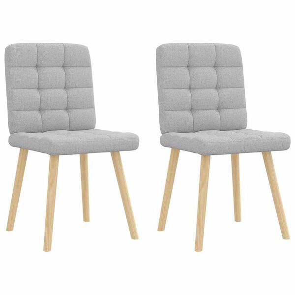 vidaXL Matstolar 2 st molngrått tyg