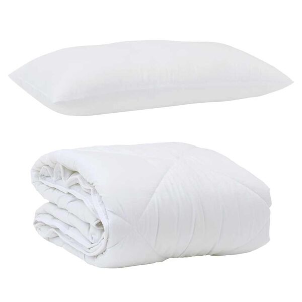 vidaXL Sommar Duvet med kudde 2 pcs Vit Mikrofiber