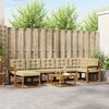 vidaXL Utomhussoffset med kudde 8 pcs Naturlig och Beige