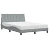 vidaXL Bed with Mattress "Hanko" Light Grey 120x200 cm Fabric