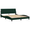 vidaXL Bed Frame with LED without Mattress "Hanko" Dark Green 160x200 cm Velvet