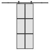 vidaXL Skjutd&ouml;rr med beslagset h&auml;rdat glas och aluminium 76x205 cm