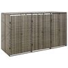 vidaXL Skjul f&ouml;r tre soptunnor gr&aring; 207x80x117 cm konstrotting