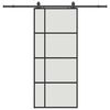 vidaXL Skjutd&ouml;rr med beslag svart 90x205 cm ESG-glas